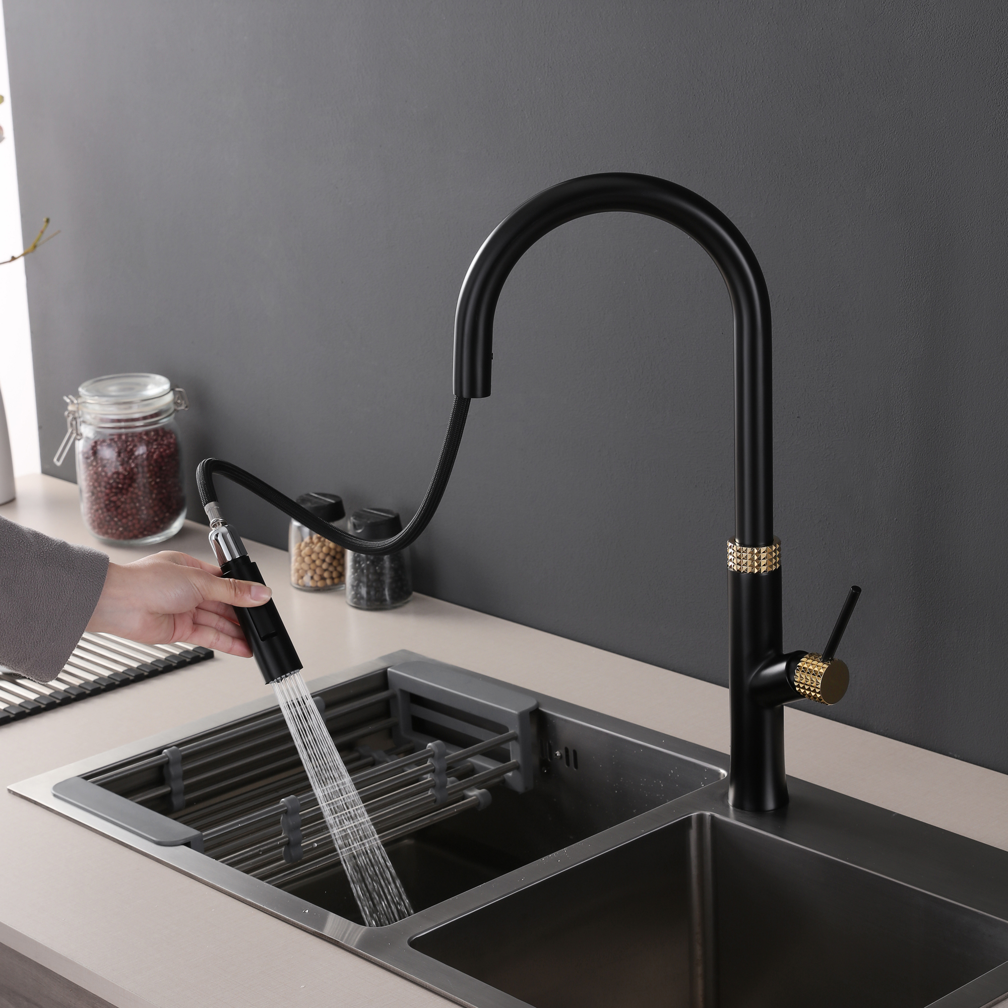 Professional Black Sink Water Removable Faucets Kitchen Tap With High Quality