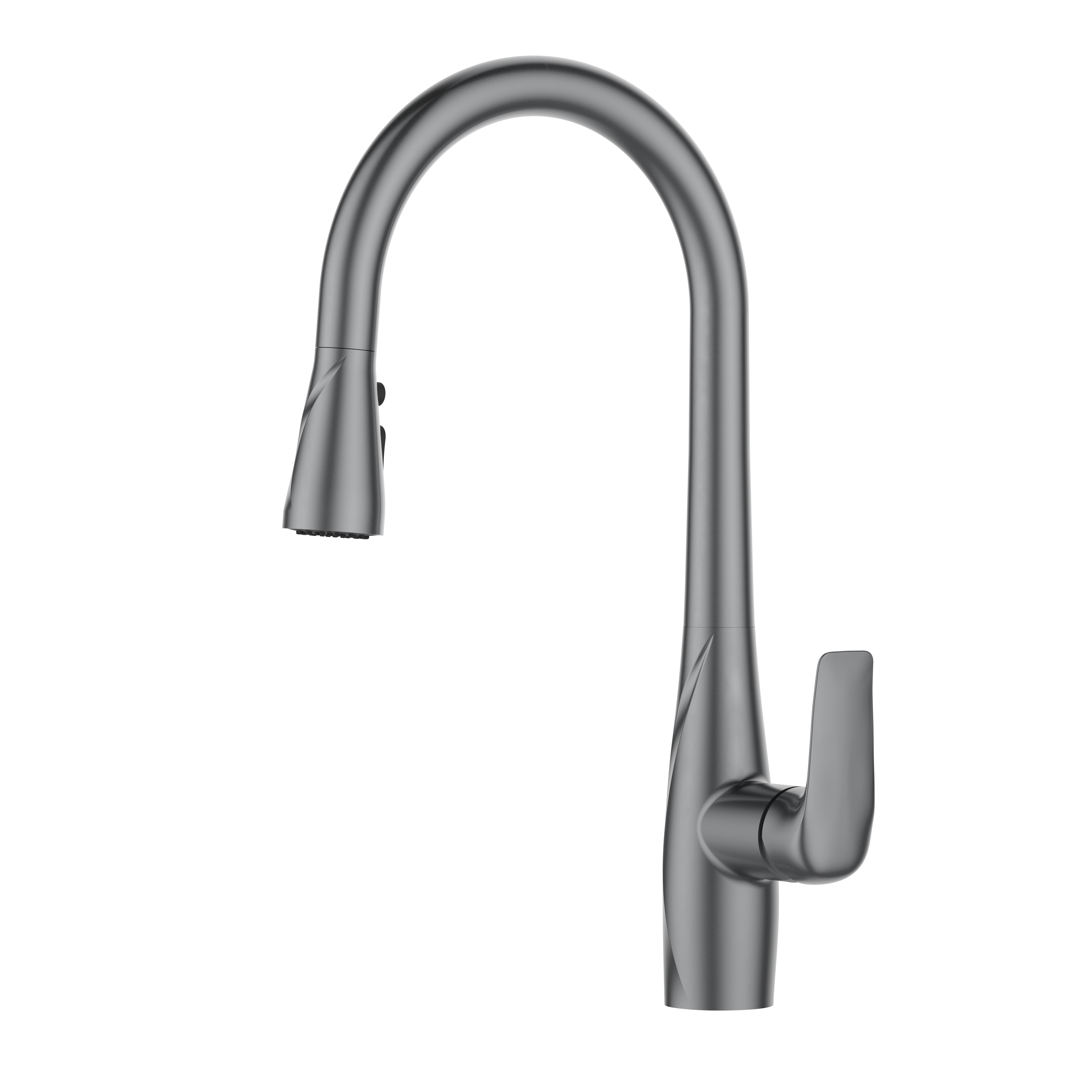 Pearl Gray Material Types of Kitchen Faucets Single Handle 