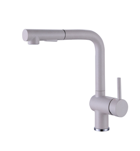 Pull Out Single Hole Kitchen Faucet Oatmeal Color Material