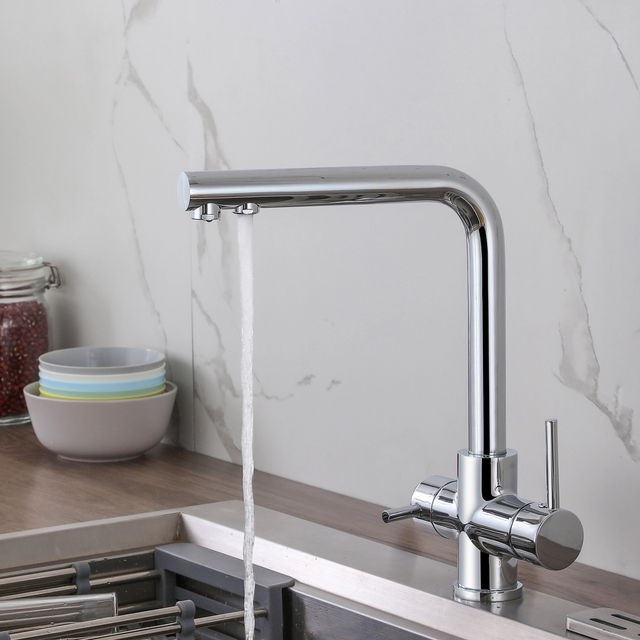 V&ograve;i bếp lọc nước bằng đồng thau Chrome | GOWO 6022-C