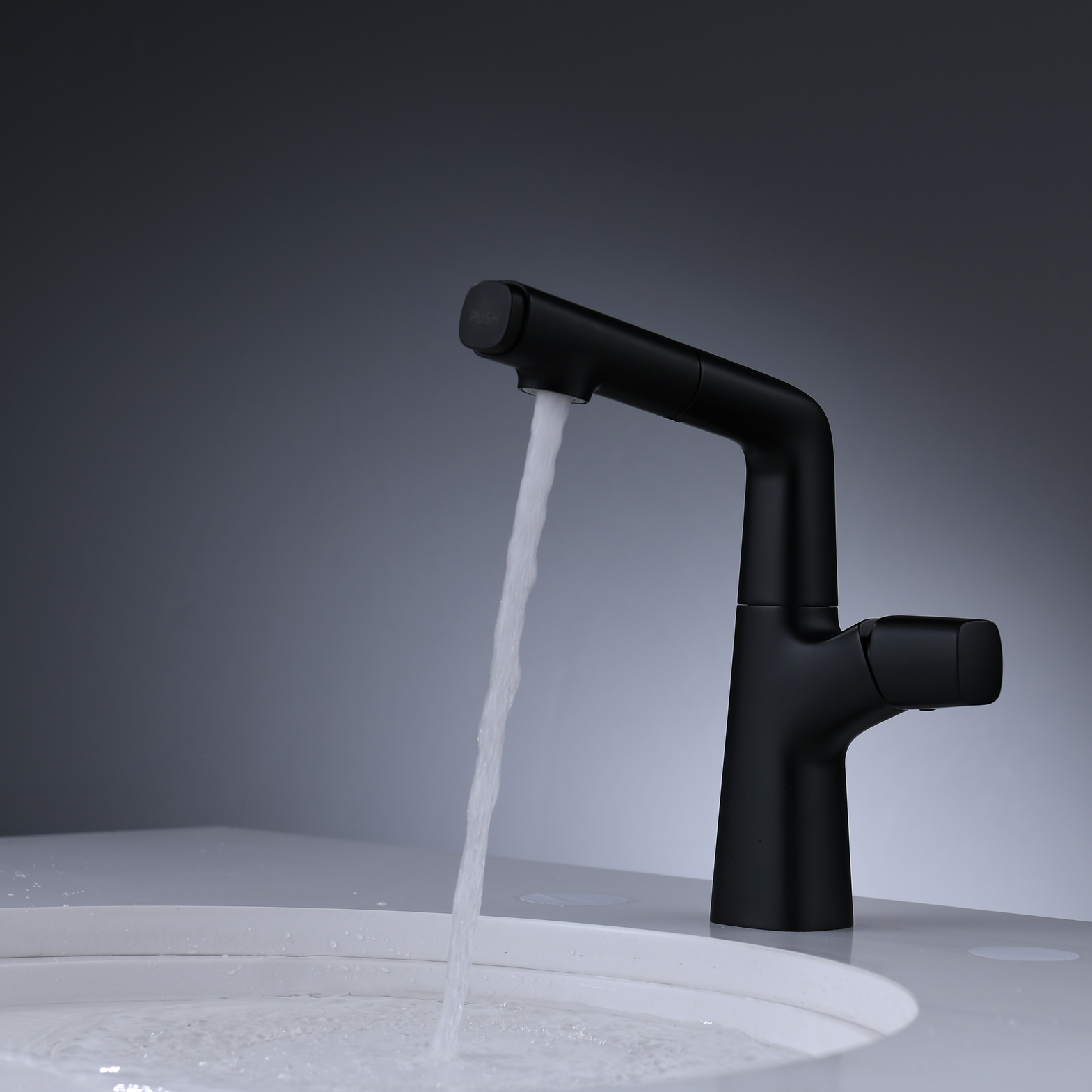 Matt Black Modern Single Handle Copper Basin Faucet