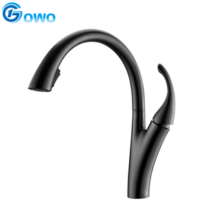 Gray Pearl Black Color PVD Swan Neck Pull Down Kitchen Water Sink Faucet