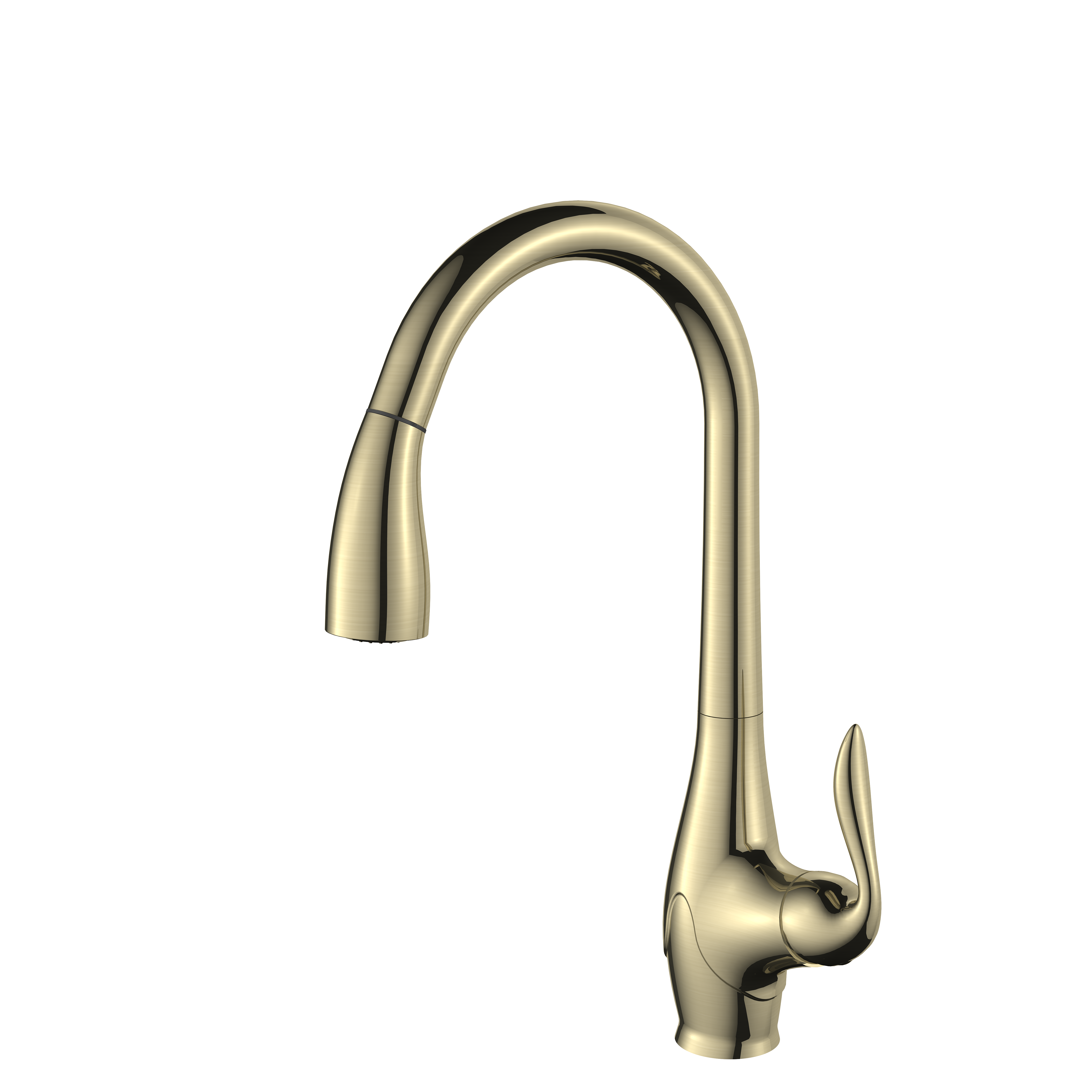 Best Brushed gold Brass Material Pull Down Kitchen Faucet 