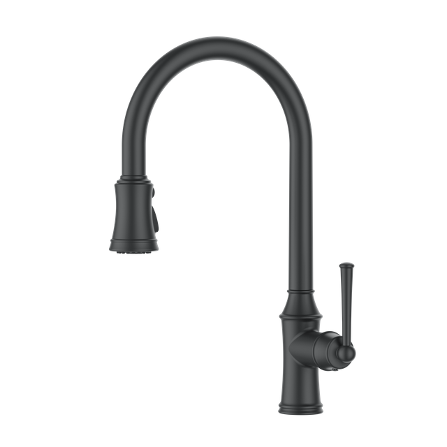 Estilo europeo del grifo negro mate cl&aacute;sico de la cocina del dise&ntilde;o novedoso