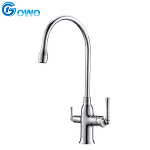 Brass Material 3 Way Kitchen Pure Brass Two Handle Kitchen Tap