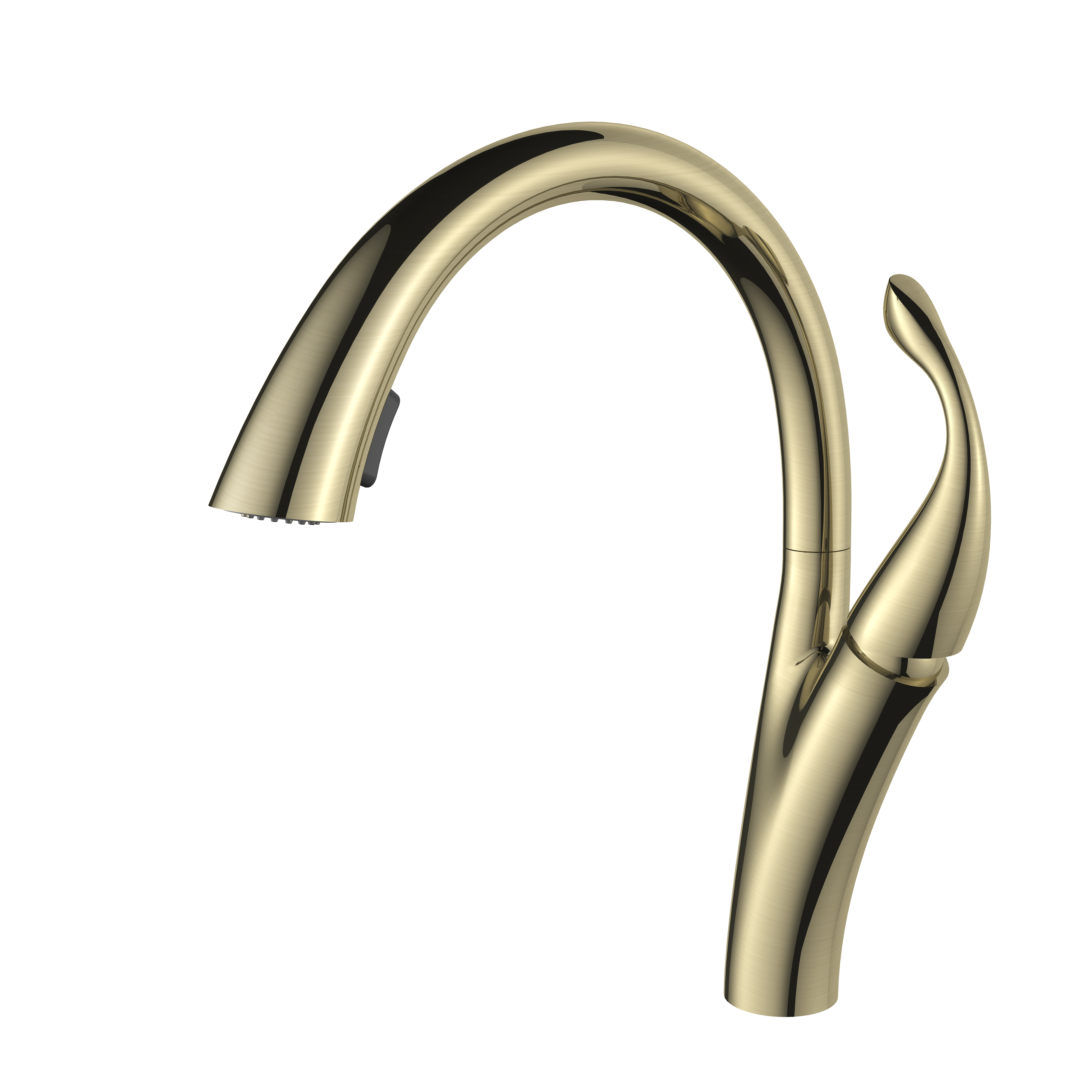 Brushed Gold Brass Material Pull Down Kitchen Faucet Mixer