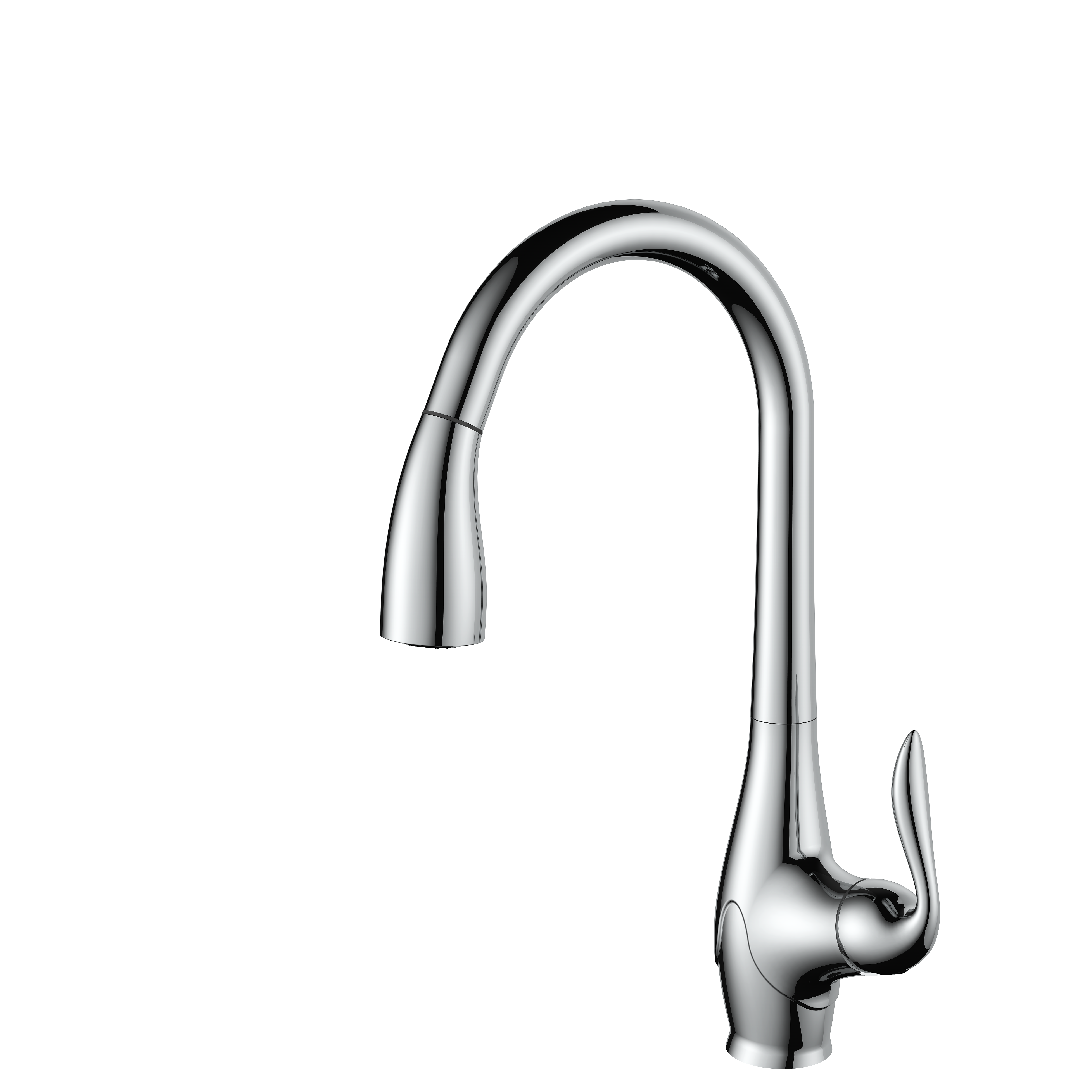 Chrome Brass Material Pull Down Kitchen Faucet 