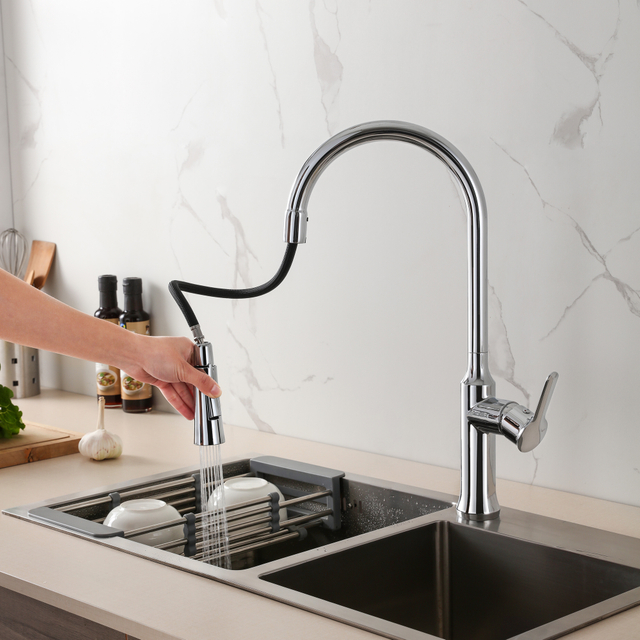 Estilo normal de la moda del grifo de la cocina del n&iacute;quel cepillado del dise&ntilde;o