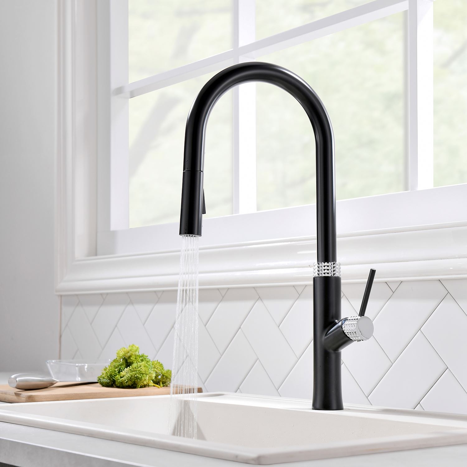 Gowo Black Pull Out Sink Antique Kitchen Faucet With Ce Certificate