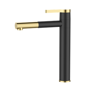 European Design Black Gold Brass Basin Faucet 