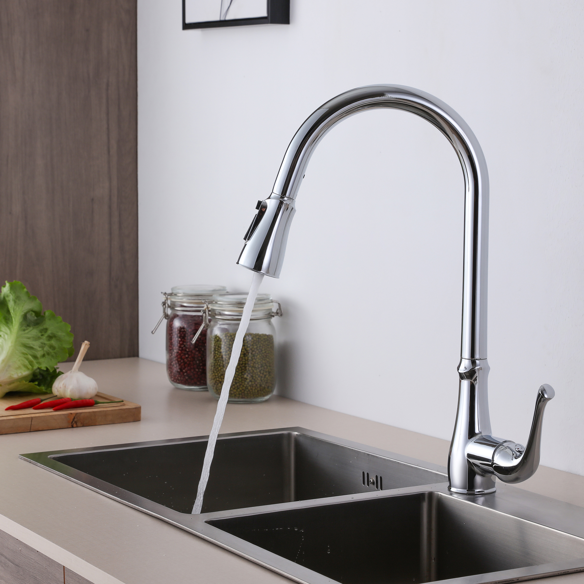 Swivel Chrome Surface Wholesale for Kitchen Washing Sink Mixer